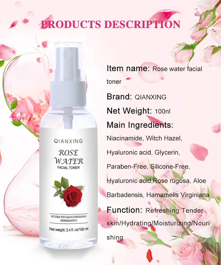 Natural Hydrosol Floral Waters Rose Water Face Toner Spray Skin Care Private Label