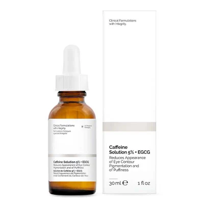 Meilleure vente de soins oculaires 5% Solution de caféine + sérum EGCG réduire les poches des yeux et les cernes raffermissant la réparation du visage